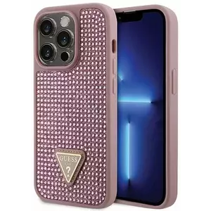 Tok Guess iPhone 14 Pro 6.1" pink hardcase Rhinestone Triangle (GUHCP14LHDGTPP) kép