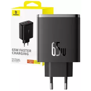 Töltő Baseus Wall charger OS-Cube Pro 2xUSB-C + USB, 65W (black) kép