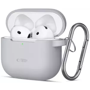 Tok TECH-PROTECT SILICONE HOOK APPLE AIRPODS 4 CRAYON GREY (5906302370061) kép