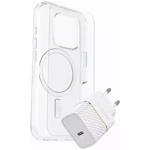 Tok OTTERBOX SYMMETRY iP 16 Pro CLEAR MAGSAFE/PREM GLASS/EU USB-C WALL CHARGER 30W-WHITE (78-81432) kép