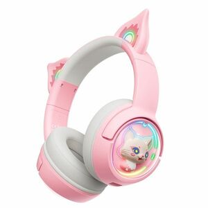 Onikuma B5 vezeték nélküli Gaming headset - pink - cicafüles kép