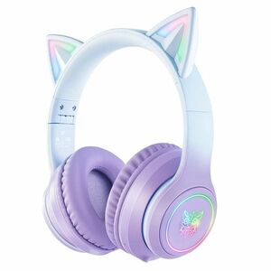 Onikuma B90 vezeték nélküli Gaming headset - lila - cicafüles kép