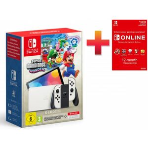 Nintendo Switch OLED + SMB Wonder játékkonzol csomag + 12 hónap NSO (NSH086) kép