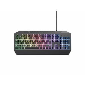 TRUST GXT836 EVOCX Gamer membrános vezetékes billentyűzet, RGB háttérvilágítás, USB, fekete HU kép