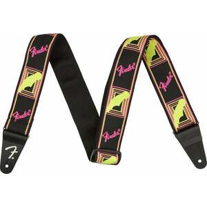 Fender Neon Monogram Strap Textil gitár heveder Yellow/Pink kép