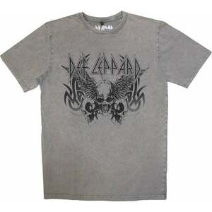 Def Leppard Ing Tribal Skull Stone Wash Unisex Grey M kép