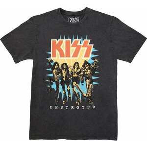 Kiss Ing Destroyer 3D Logo Stone Wash Unisex Charcoal Grey S kép