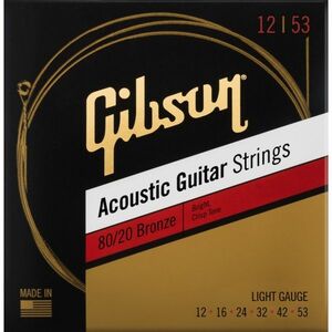 Gibson 80/20 Bronze Acoustic Guitar Strings Light kép