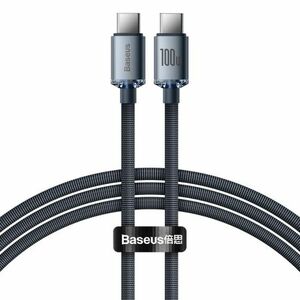 Baseus Crystal Shine kábel USB-C / USB-C 5A 100W 1.2m, fekete (CAJY000601) kép