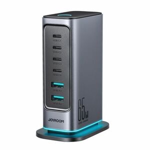 Joyroom JR-TCM02 GaN hálózati töltő 4x USB-C / 2x USB 65W, szürke kép