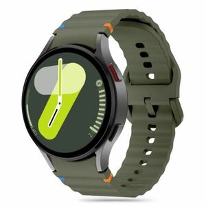 Tech-Protect Silicone Sport szíj Samsung Galaxy Watch 4 / 5 / 5 Pro / 6 / 7 / FE, army green kép