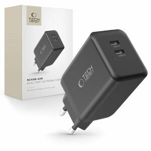 Tech-Protect NC45W GaN hálózati töltő adapter 2x USB-C 45W, fekete kép