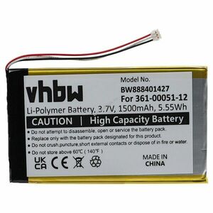 Helyettesítő akku Garmin Dezl 560LMT típus 361-00051-12 1500mAh kép