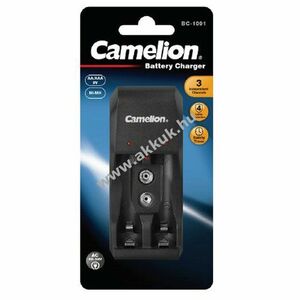 Camelion töltő BC-1001A 1-2 AA / 1-2 AAA vagy 1x 9V blokk Ni-MH akkumulátorokhoz kép