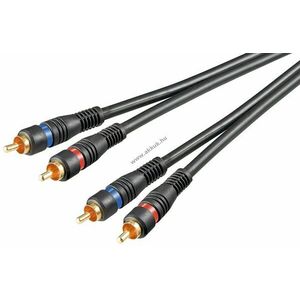 goobay audio kábel sztereo 2db RCA -> 2db RCA 3m kép