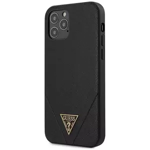 Tok Guess GUHCP12MVSATMLBK iPhone 12/12 Pro 6, 1" black hardcase Saffiano (GUHCP12MVSATMLBK) kép