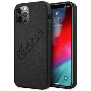 Tok Guess GUHCP12LRSAVSBK iPhone 12 Pro Max 6, 7" black hardcase Saffiano Vintage Script (GUHCP12LRSAVSBK) kép