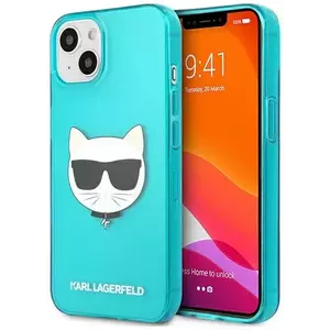 Tok Karl Lagerfeld KLHCP13SCHTRB iPhone 13 mini 5, 4" blue hardcase Glitter Choupette Fluo (KLHCP13SCHTRB) kép