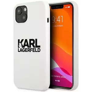 Tok Karl Lagerfeld KLHCP13SSLKLWH iPhone 13 mini 5, 4" Silicone Stack Logo white (KLHCP13SSLKLWH) kép