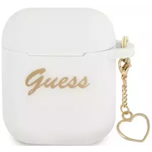 Guess AirPods cover White Silicone Charm Collection (GUA2LSCHSH) kép