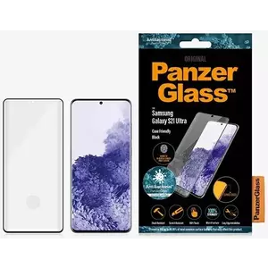 TEMPERED KIJELZŐVÉDŐ FÓLIA PanzerGlass E2E Microfracture Samsung S21 Ultra G998 Case Friendly Finger Print AntiBacterial black (7258) kép