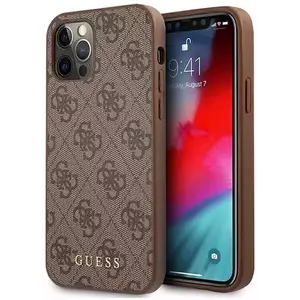 Tok Guess GUHCP12LG4GFBR iPhone 12 Pro Max 6, 7" brown hard case 4G Metal Gold Logo (GUHCP12LG4GFBR) kép