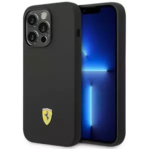 Tok Ferrari FEHCP14LSIBBK iPhone 14 Pro 6, 1" black hardcase Silicone Metal Logo (FEHCP14LSIBBK) kép