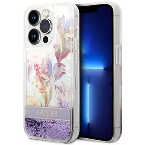 Tok Guess GUHCP14XLFLSU iPhone 14 Pro Max 6, 7" purple hardcase Flower Liquid Glitter (GUHCP14XLFLSU) kép