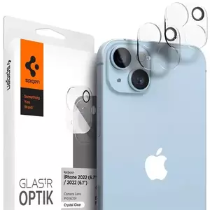 TEMPERED KIJELZŐVÉDŐ FÓLIA COVER FOR SPIGEN OPTIK.TR CAMERA PROTECTOR 2-PACK IPHONE 14/14 PLUS CRYSTAL CLEAR (AGL05229) kép