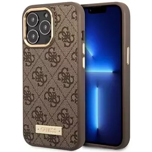 Tok Guess GUHMP14LU4GPRW iPhone 14 Pro 6, 1" brown hard case 4G Logo Plate MagSafe (GUHMP14LU4GPRW) kép