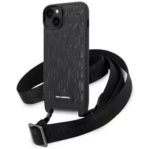 Tok Karl Lagerfeld iPhone 14 Plus 6, 7" hardcase black Monogram Plaque Logo Strap (KLHCP14MSTMMK) kép