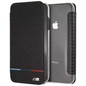 Tok BMW iPhone XS Max book black Carbon Tricolor Stripe (BMTRBKI65PUCARTCBK) kép