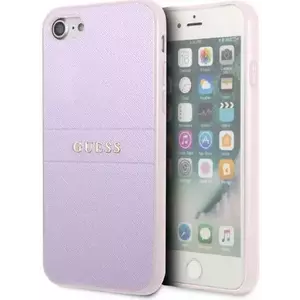 Tok Guess iPhone 7 / 8 / SE 2020 / SE 2022 hardcase purple Saffiano Hot Stamp & Metal Logo (GUHCI8PSASBPU) kép