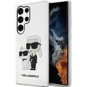 Tok Karl Lagerfeld Samsung Galaxy S23 Ultra transparent hardcase Gliter Karl&Choupette (KLHCS23LHNKCTGT) kép