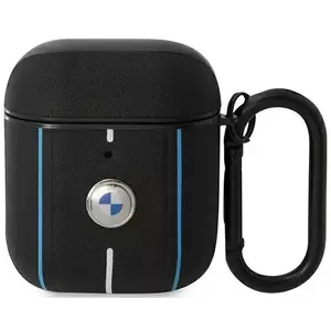 Tok BMW AirPods 1/2 cover black Leather Color Lines (BMA222RVSK) kép