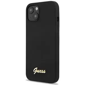 Tok Guess GUHCP13MLSLMGBK iPhone 13 6, 1" black hardcase Silicone Script Gold Logo (GUHCP13MLSLMGBK) kép