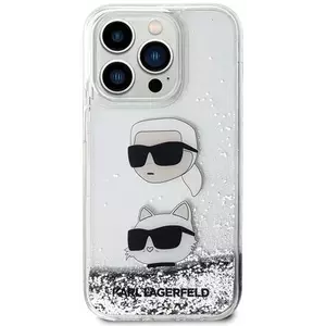 Tok Karl Lagerfeld KLHCN61LDHKCNS iPhone 11 / Xr 6.1" silver hardcase Liquid Glitter Karl & Choupette Heads (KLHCN61LDHKCNS) kép