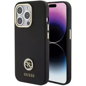 Tok Guess GUHCP15LM4DGPK iPhone 15 Pro 6.1" black hardcase Silicone Logo Strass 4G (GUHCP15LM4DGPK) kép