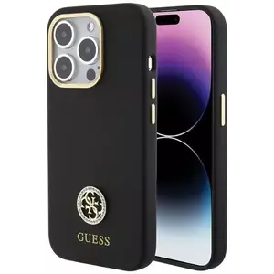 Tok Guess GUHCP15XM4DGPK iPhone 15 Pro Max 6.7" black hardcase Silicone Logo Strass 4G (GUHCP15XM4DGPK) kép