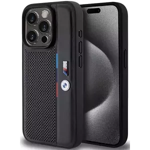 Tok BMW BMHCP15X23PUPVK iPhone 15 Pro Max 6.7" black hardcase Perforated Tricolor Line (BMHCP15X23PUPVK) kép