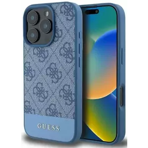 Tok Guess GUHCP16XG4GLBL iPhone 16 Pro Max blue HC 4G PU Bottom Stripe (GUHCP16XG4GLBL) kép