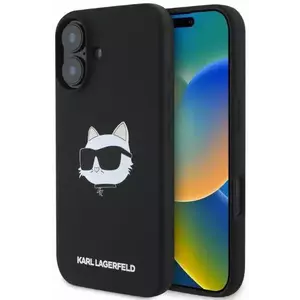 Tok Karl Lagerfeld KLHMP16SSCHPPLK iPhone 16 black HC MagSafe Sil Choupette Head Print (KLHMP16SSCHPPLK) kép