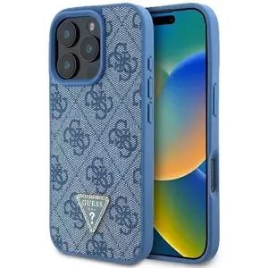 Tok Guess GUHCP16XP4TDPB iPhone 16 Pro Max 6.9" blue hardcase Leather 4G Triangle Strass (GUHCP16XP4TDPB) kép