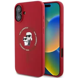 Tok Karl Lagerfeld KLHMP16MSCMKCRHR iPhone 16 Plus 6.7" red hardcase Silicone Karl&Choupette Heads Ring MagSafe (KLHMP16MSCMKCRHR) kép