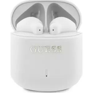 Fejhallgató Guess Bluetooth headphones GUTWSJ14ESGH TWS + docking station white Printed Classic Logo (GUTWSJ14ESGH) kép