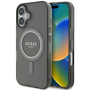 Tok Guess GUHMP16MHFGEREK iPhone 16 Plus 6.7" black hardcase IML Glitter Circle MagSafe (GUHMP16MHFGEREK) kép