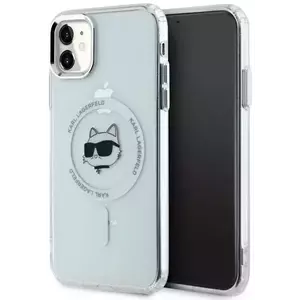 Tok Karl Lagerfeld KLHMN61HLSCHH iPhone 11 / Xr 6.1" white hardcase IML Metal Choupette Head MagSafe (KLHMN61HLSCHH) kép