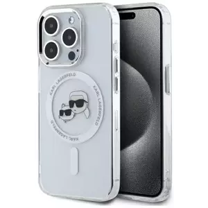 Tok Karl Lagerfeld KLHMP15LHLSKCH iPhone 15 Pro 6.1" white hardcase IML Metal Karl&Choupette Head MagSafe (KLHMP15LHLSKCH) kép