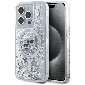 Tok Karl Lagerfeld KLHMP15LLGKCSGH iPhone 15 Pro 6.1" hardcase transparent Liquid Glitter Karl&Choupette Head Magsafe (KLHMP15LLGKCSGH) kép