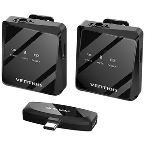 Mikrofon Vention Wireless microphone x2 NCBB0 USB-C (black) kép